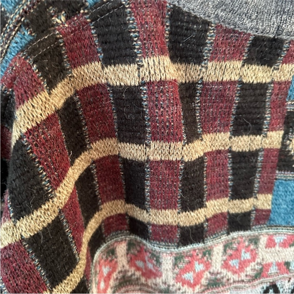 Raffi Multicolor Wool Blend Patchwork Cardigan - image 4